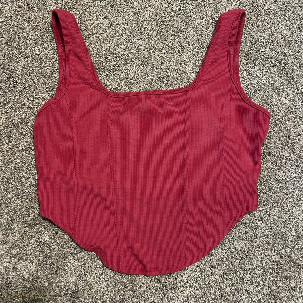 Women's Burgundy Sleeveless Top